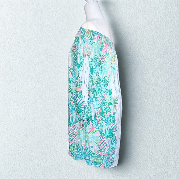 Lilly Pulitzer Women's Maryellen Off-the-shoulder Dress Resort White Size M - Picture 6 of 13